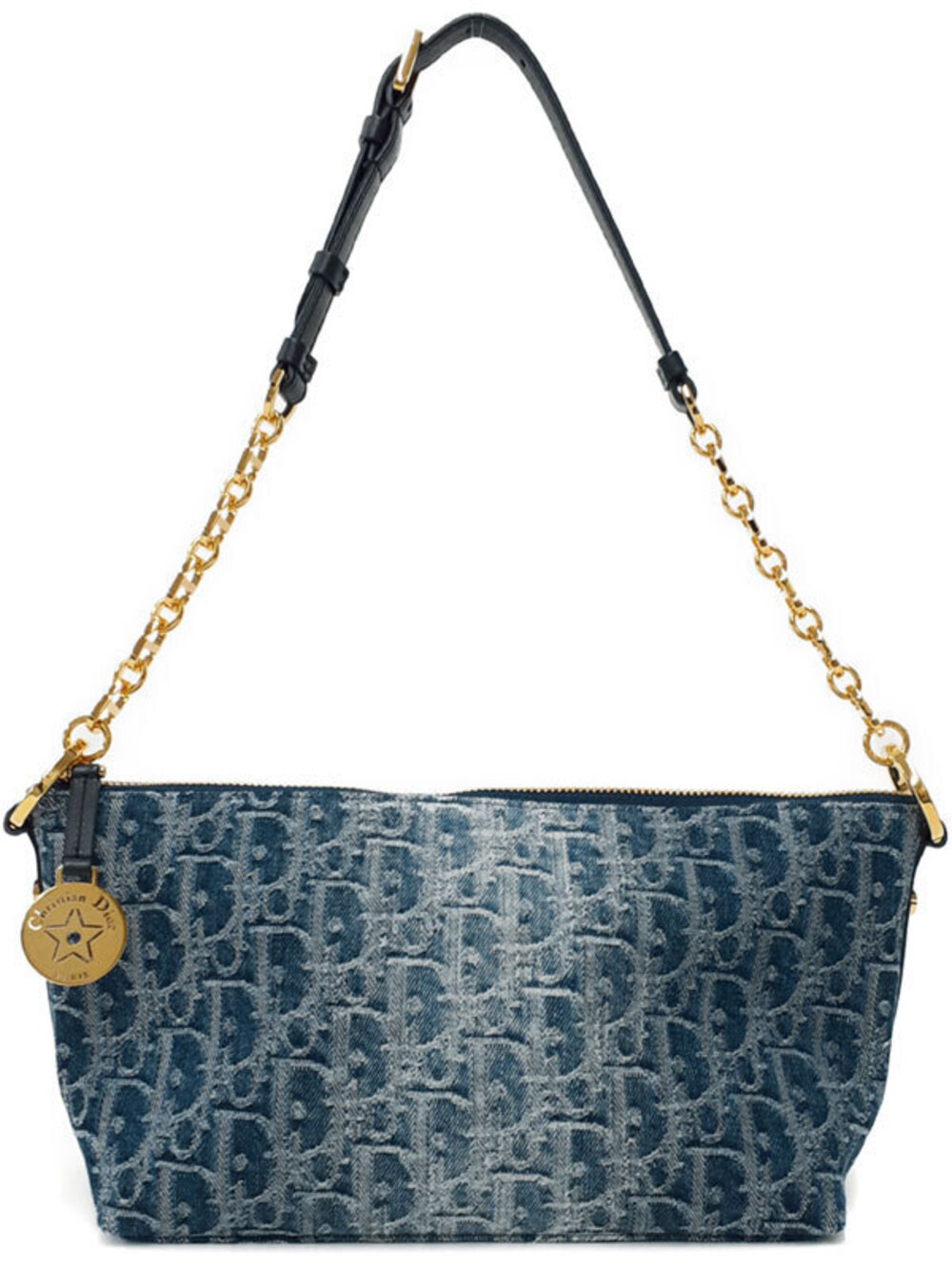 Christian Dior Denim Oblique Jacquard Star Hobo Bag Shoulder